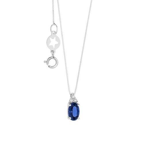 Collana Comete Oro  Diamanti e Zaffiro GLB 1615