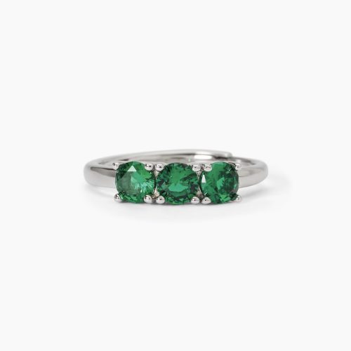 Anello in argento 925/°°° smeraldo sintetico