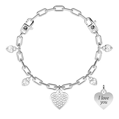 Bracciale in acciaio 316L cristalli zirconi