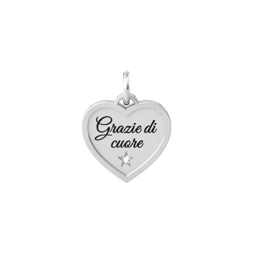 Ciondolo in acciaio 316L cristalli