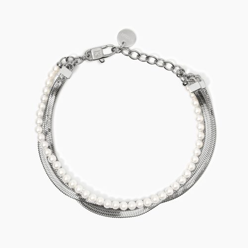 Bracciale in acciaio 316L perle conchiglia