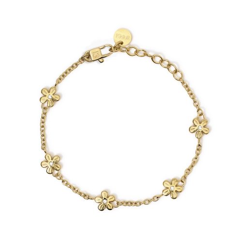 Bracciale in acciaio 316L PVD giallo cristalli