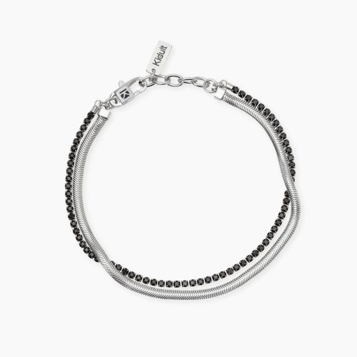 Bracciale in acciaio 316L cristalli