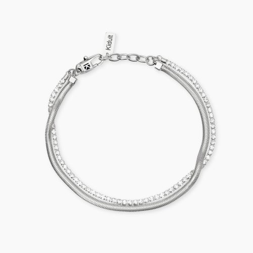 Bracciale in acciaio 316L cristalli