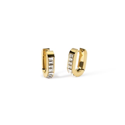 Orecchini in acciaio 316L PVD giallo cristalli