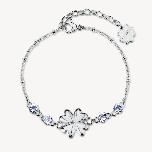 Bracciale CHAKRA in acciaio 316L, con quadrifoglio BHKB286