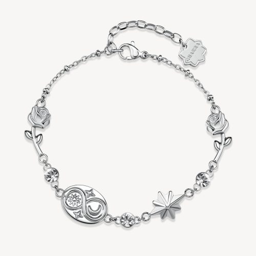 Bracciale CHAKRA in acciaio 316L, con rosa, rosa BHKB292