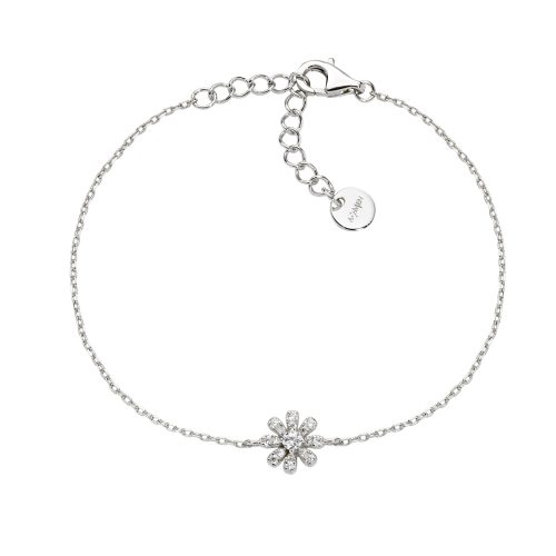 Bracciale in AG925 con zirconi bianchi - Rodio - Lungh. 16 +