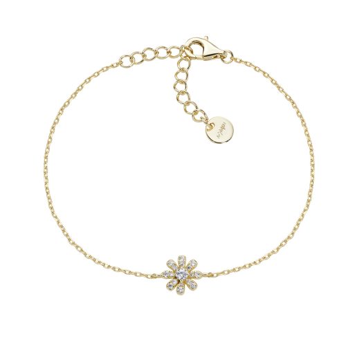 Bracciale in AG925 con zirconi bianchi - Oro - Lungh. 16 + 3