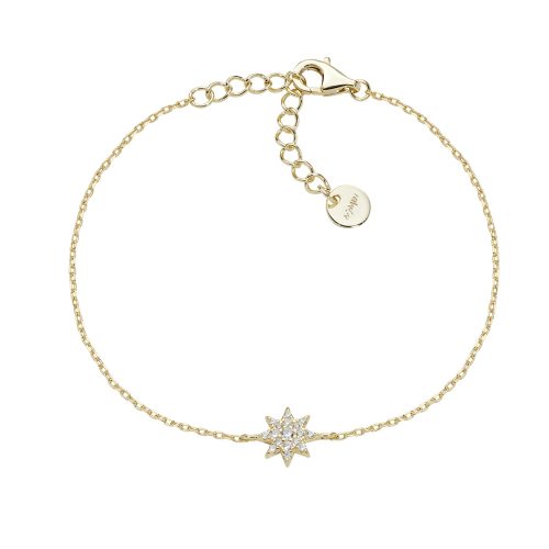 Bracciale in AG925 con zirconi bianchi - Oro - Lungh. 16 + 3