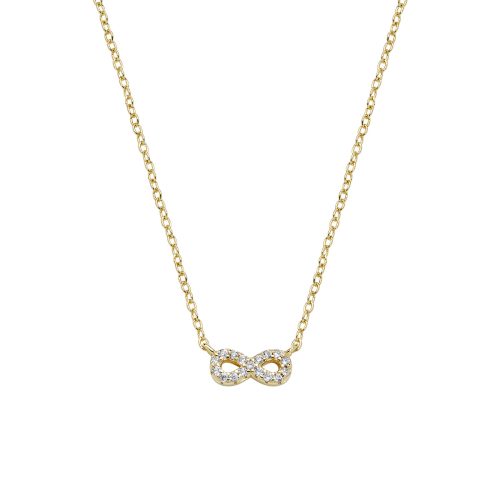 Collana in AG925 con zirconi bianchi - Oro - Lungh. 40 + 5 c