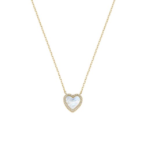 Collana in AG925 con madreperla e zirconi bianchi - Oro - Lu