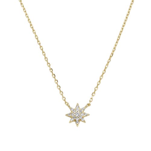 Collana in AG925 con zirconi bianchi - Oro - Lungh. 40 + 5 c