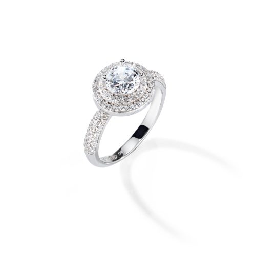 TESORI RING HALO 925 RH CZ WHITE SZ12