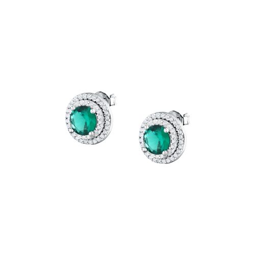 TESORI EARR SILV925 RH CZ GREEN+WHITE