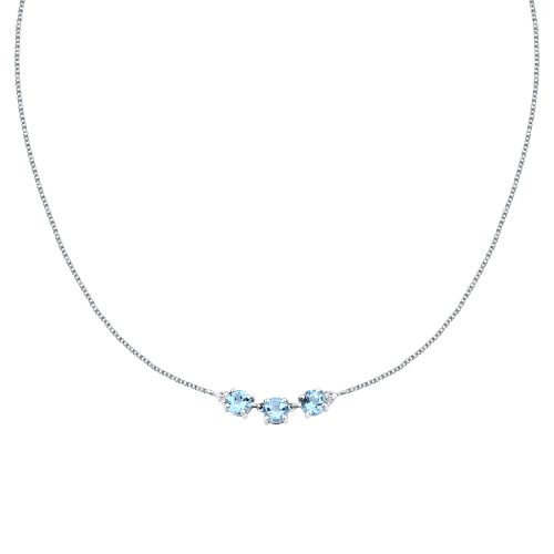 TESORI NECKL SIL925 RH CZ L.BLU+WHT 40+5