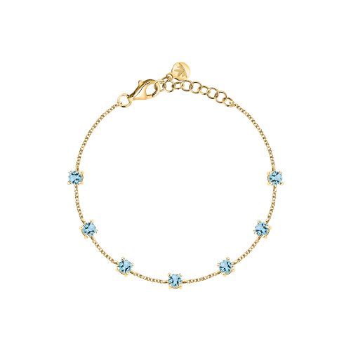 TESORI BR SILV925 YG CZ L.BLUE 16+3CM