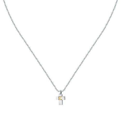 GOLD NECKL CROSS SS+750YG 45+5CM SATM25_1