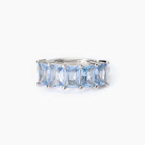Anello in argento 925/°°° acquamarina sintetica