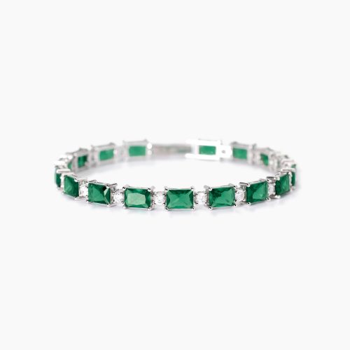 Bracciale in argento 925/ººº smeraldo sint zirc
