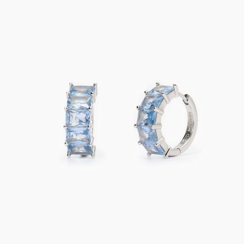 Orecchini in argento 925/°°° acquamarina sintetica