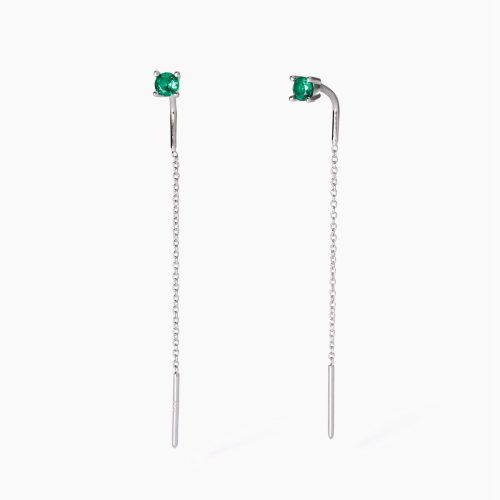 Orecchini in argento 925/ººº smeraldo sintetico