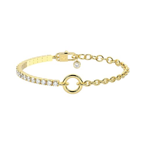 Bracciale in acciaio 316L PVD giallo zirconi