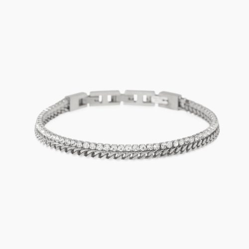 Bracciale in acciaio 316L cristalli