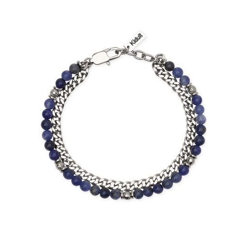 Bracciale in acciaio 316L sodalite