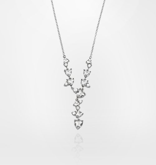 SILVER YNECKL SILV925 RH CZ WHITE 45CM
